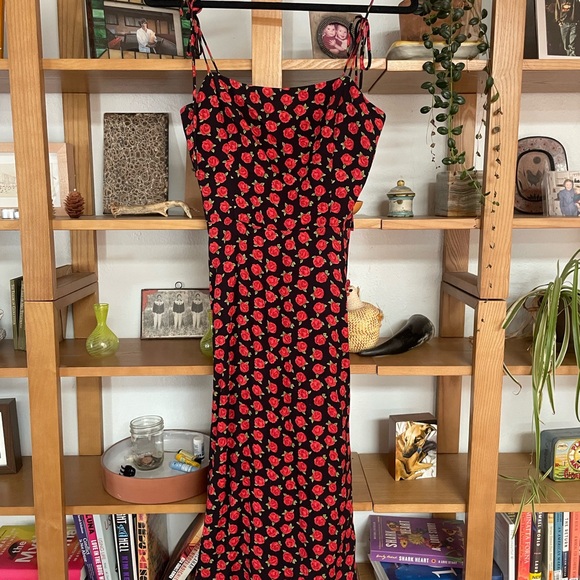 Reformation Dresses & Skirts - Reformation Black and Red Floral Midi Dress